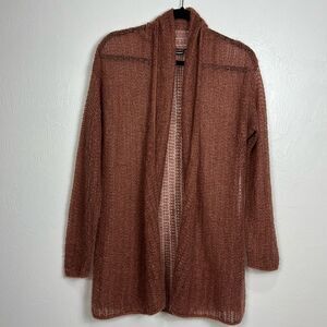 Company Ellen Tracy Mohair Blend Open Knit Open Front Cardigan Sweater Size S